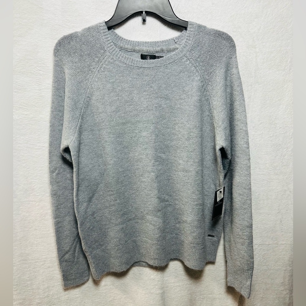 Volcom Light Gray Crewneck Raglan Sweater - Picture 2 of 7